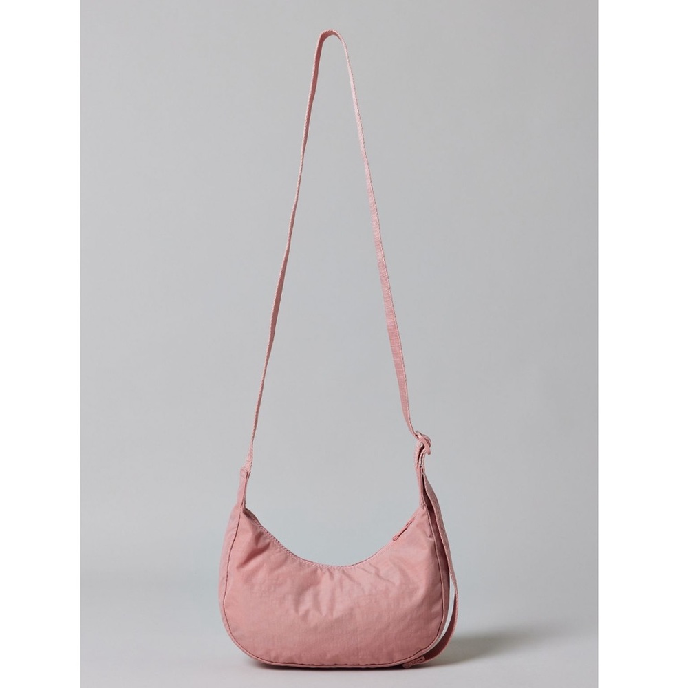 BAGGU Rose Tan Small Nylon Crescent Bag NEW NWT BNWT